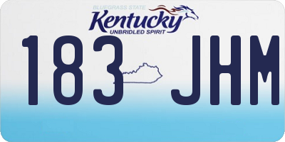 KY license plate 183JHM