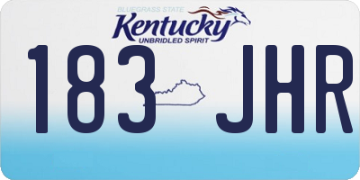 KY license plate 183JHR