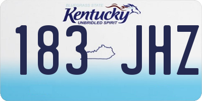 KY license plate 183JHZ