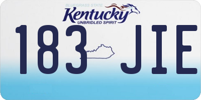 KY license plate 183JIE