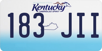 KY license plate 183JII
