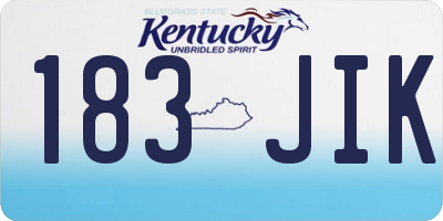 KY license plate 183JIK
