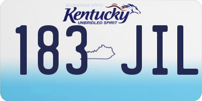 KY license plate 183JIL