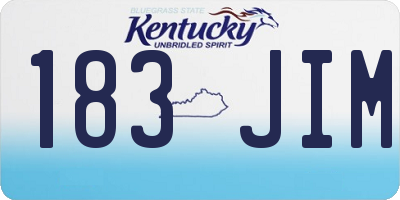 KY license plate 183JIM