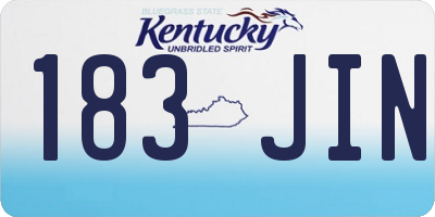 KY license plate 183JIN