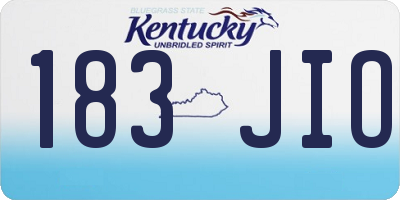 KY license plate 183JIO