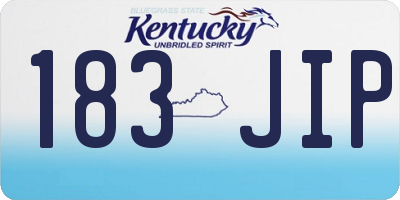 KY license plate 183JIP