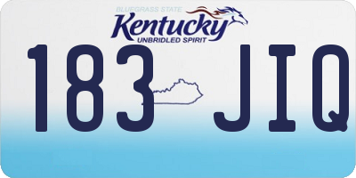 KY license plate 183JIQ