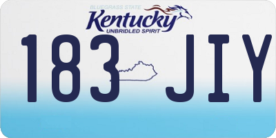KY license plate 183JIY