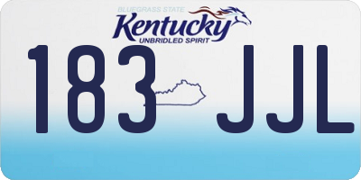 KY license plate 183JJL