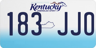 KY license plate 183JJO