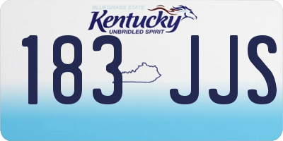 KY license plate 183JJS