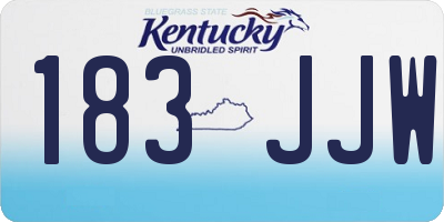 KY license plate 183JJW