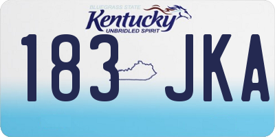 KY license plate 183JKA