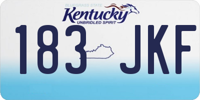 KY license plate 183JKF
