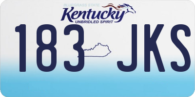 KY license plate 183JKS