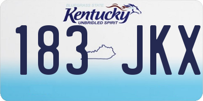 KY license plate 183JKX