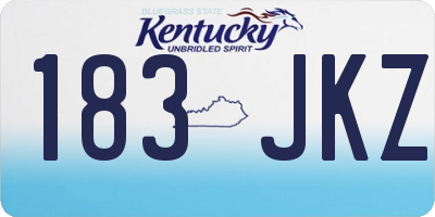 KY license plate 183JKZ
