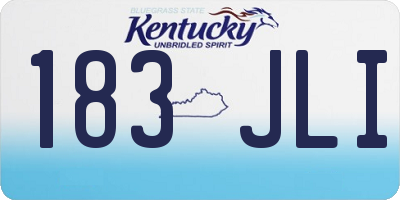 KY license plate 183JLI