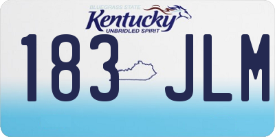 KY license plate 183JLM
