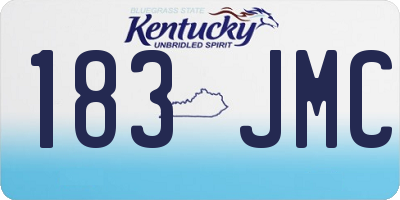 KY license plate 183JMC