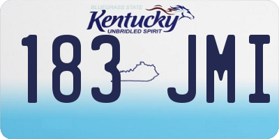KY license plate 183JMI