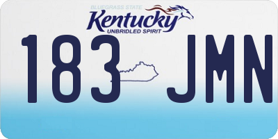 KY license plate 183JMN