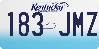 KY license plate 183JMZ