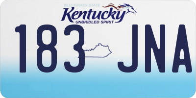 KY license plate 183JNA