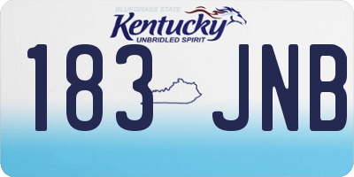 KY license plate 183JNB