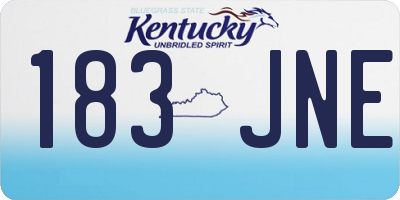 KY license plate 183JNE