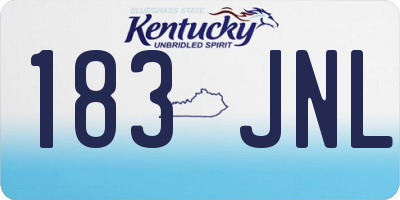 KY license plate 183JNL