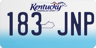 KY license plate 183JNP