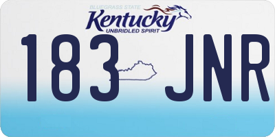 KY license plate 183JNR