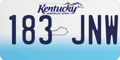 KY license plate 183JNW