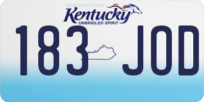 KY license plate 183JOD