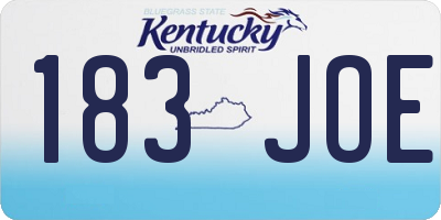 KY license plate 183JOE