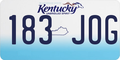 KY license plate 183JOG