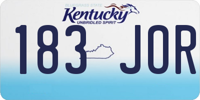 KY license plate 183JOR