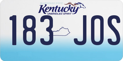 KY license plate 183JOS