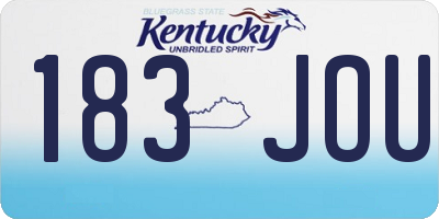 KY license plate 183JOU