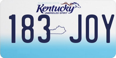 KY license plate 183JOY