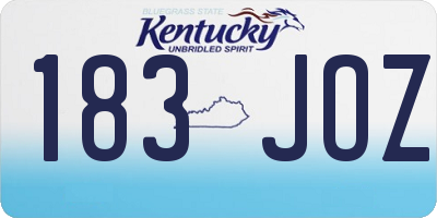KY license plate 183JOZ