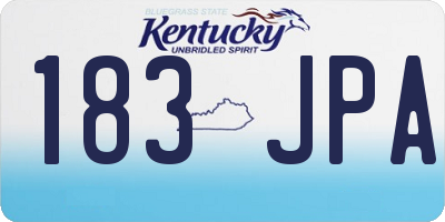KY license plate 183JPA