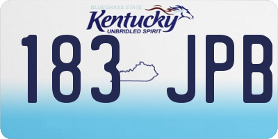 KY license plate 183JPB