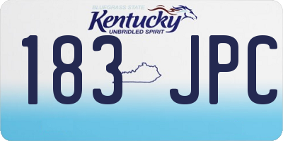 KY license plate 183JPC