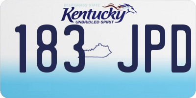 KY license plate 183JPD