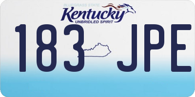 KY license plate 183JPE