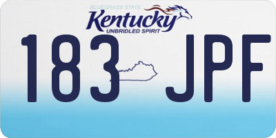 KY license plate 183JPF