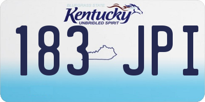 KY license plate 183JPI